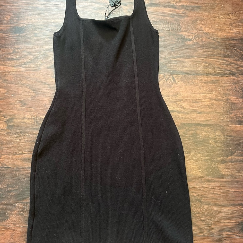 House of Harlow 1960 Black Sheath Mini Dress Square Neck